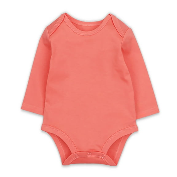 QUOTAY Baby and Baby Girl Long Sleeve Baby Romper Bodysuit Piece Clothes Soft 02_Orange,12-18 Months