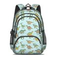 thumbnail image 2 of Dinosaur and Text Light Blue Pattern Backpack for School, Cute School Bag with Adjustable Shoulder Straps and Padded Back, 16.9"x12.6"x5.9", 2 of 5
