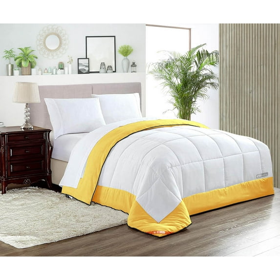 SGI Microfiber Comforter Set Wyoming King Size Golden Two Tone Style 3 PC