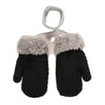thumbnail image 2 of Kids' Sherpa Lined Knit Mittens Boys Girls Winter Gloves, 2 of 8