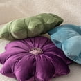 thumbnail image 5 of 2Pcs Flower Pillow Cushion Round Aesthetics Decorative Throw Pillow 15.7" Velvet Flower Shaped Pillow for Bed Sofa Couch Vanity Chair (Green), 5 of 7