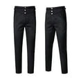 thumbnail image 4 of Mens Pants with Elastic Waist Mens Gothic Style Pants Button Retro Stage Performance Style Medieval Clothing Pants Elastic Waist Pants for Men Elastic Waist Pants Men, 4 of 5