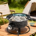 thumbnail image 6 of 19 Inch Portable Propane Fire Pit For Camping  Gas Bowl With Cover And Carry Kit 58 000 Btu Outdoor Round Patio/backyard/rv/tailgating Black, 6 of 7