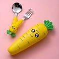 thumbnail image 1 of HLONK 1pc/set Creative Cartoon Carrot Tableware  Children‘s Fork Spoon with Handle  Portable Children‘s Tableware  for Toddlers Kids, 1 of 7