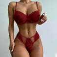thumbnail image 1 of Fankiway Womens Hollow Out Lace Solid Color Sexy Sling Pajama Set Sexy Lingerie Set, 1 of 5