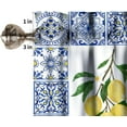 thumbnail image 6 of Yellow Lemon Window Valance, Blue Tiles Summer Holiday Tasty Fruit Healthy Fruit Vintage Watercolor Rustic Botanic Valance for Dining Room Kitchen Bedroom, 54x18inch, 6 of 6
