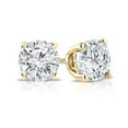 thumbnail image 2 of 14K Yellow Gold Round Lab Grown Diamond Stud Earrings (0.25cttw, G-H, SI1-SI2) 4-Prong Basket, Screw-backs by Diamond Wish, 2 of 3
