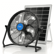 Feltar 14inch Solar Fan – Portable Quiet Waterproof Rechargeable 24000mAh Fan for Outdoor, Camping, Pet House