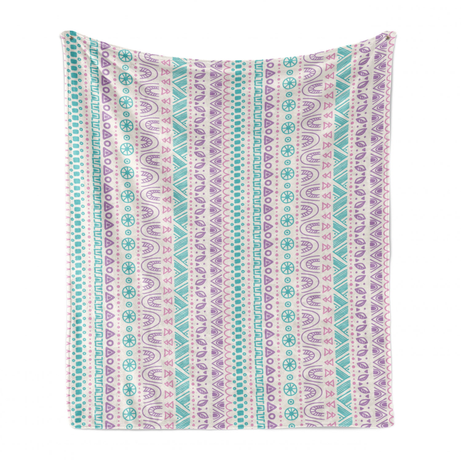 Flannel Fleece Accent Piece Soft Couch Cover for Adults Lilac Turquoise Prehistoric Culture Geometric Cave Abstract National Print 50 x 70 Ambesonne Striped Throw Blanket