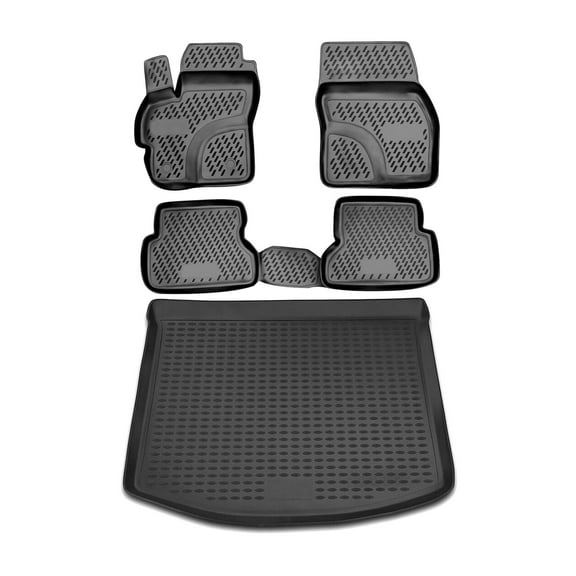 Custom Floor Mats & Cargo Liners for Mazda 3 Hatchback 2004-2009 Black 5 Pcs