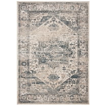 SAFAVIEH Martha Stewart Jackson Oregon Area Rug, Ivory/Blue, 9' x 12'