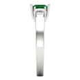 thumbnail image 3 of Three-Stone Engagement Ring for Women - 1.11ct Simulated Emerald in 14K White Gold Promise Ring, 3 of 6
