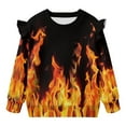 thumbnail image 5 of Yuyamidu Orange Flame Sweatshirt for Toddler Girl 4t Long Sleeve Crew Neck Pullover Sweatshirts Soft Lightweight Ruffle Shoulder Tops, 5 of 8