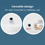 Babysense Prisma Baby Monitor with Camera and Audio, 5” HD Video Baby Monitor, 6-Color Night Light, Split Screen, Baby Sound Machine with White Noise & Lullabies, Secure No Wifi