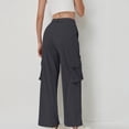 thumbnail image 4 of Women's Pants Casual,Womens Corduroy Cargo Pants Baggy Elastic High Waisted Wide Leg Trousers Casual Comfy Palazzo Pants with Pockets, 4 of 4