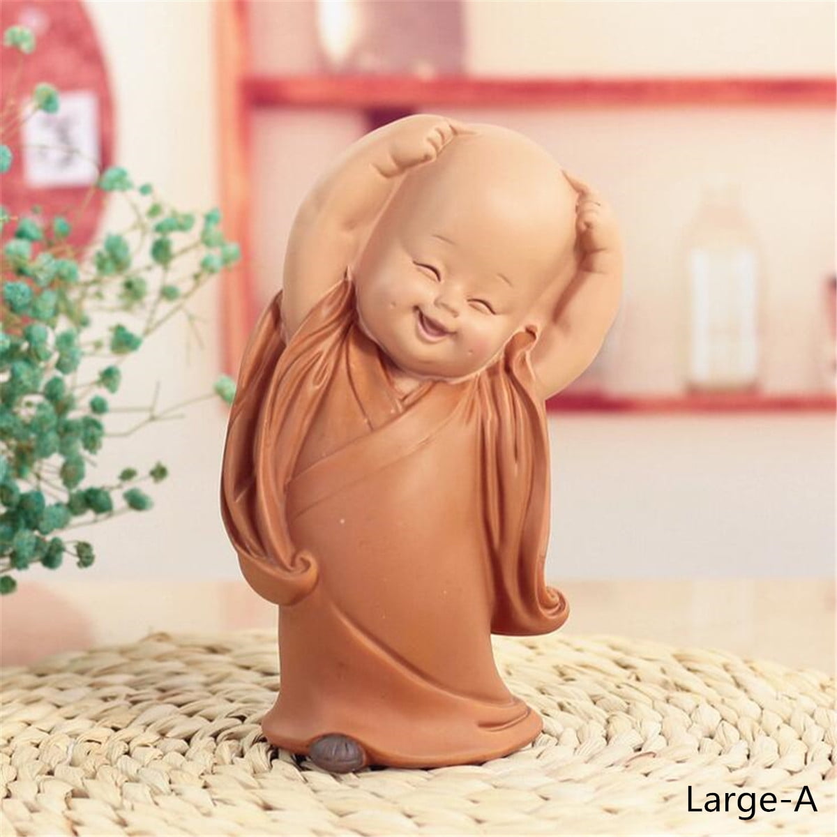 Monk Baby Buddha Figurine Ceramic Statue Home Office Table Desk Decor D 