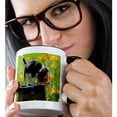 thumbnail image 2 of 3drose, a Beagel Puppy Smelling Flowers, 11oz Two-tone Black Mug, 2 of 6