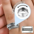 thumbnail image 4 of Fidget Anxiety Ring for Women 925 Sterling Silver Spinning Spinner Rings for Men Oxidized Concave Boho Jewelry Band Meditation Stress Relief Women Size 8 Birthday Christmas Gifts, 4 of 7