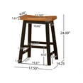 thumbnail image 5 of GDF Studio Glouser Farmhouse Wooded 24 Inch Backless Saddle Counter Stools, Set of 2, Black, 5 of 5