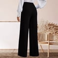 thumbnail image 5 of Htigea Womens Straight Leg Dress Pants High Waisted Button Pleated Business Trousers Solid Color Office Work Commute Pant Black S, 5 of 8