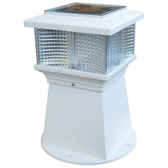 Lámpara solar para pilotes, borde de muelle, blanca, 17,8 cm, IP65, impermeable