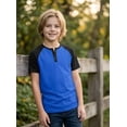 thumbnail image 4 of PureChapter Boys T Shirts Short Sleeve Henley Shirts Color Block Casual Summer Tee 3-Pack Size 7-8, 4 of 8