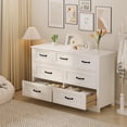 thumbnail image 3 of Modern 7-Drawer Glossy White Dresser, Lofka 47” Wide Luxury Chest, High-Gloss Storage Cabinet & Sleek TV Stand for Bedroom & Living Room, 3 of 9