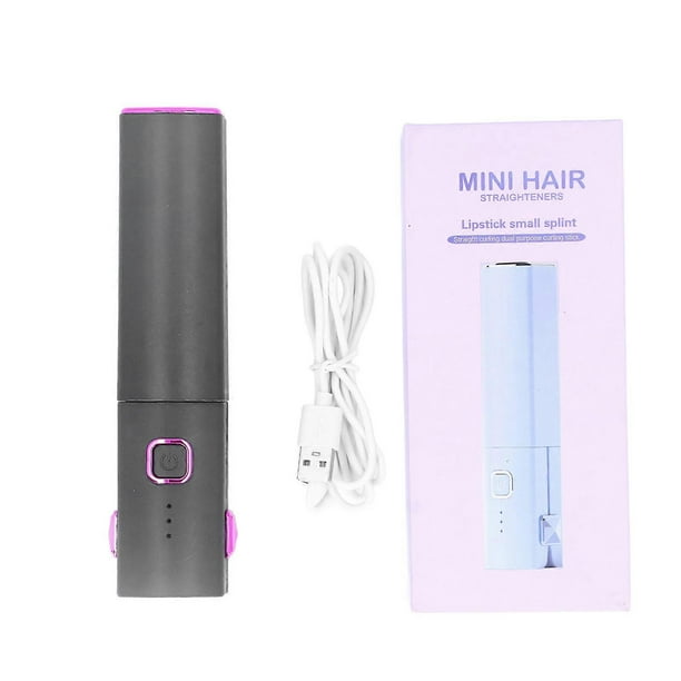 Mini Hair Straightener Portable Straight Curly Hair Flat Iron Rechargeable Styling Wand for Home and Travel Gray