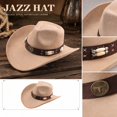 thumbnail image 2 of Qwertyu Cowboy Hat for Men Women Classic Cowgirl Hat Wide Brim Western Women Mens Cowboy Hats Cowgirl Hats Gifts Beige, 2 of 6
