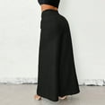 thumbnail image 7 of Women's Pants Under $10 With Pockets High Rise Staright Leg Casual Solid Loose High Waist Fashion Wide Leg Long Pants, 7 of 7