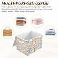 thumbnail image 6 of Yayeee Collapsible Cube Storage Bin with Lid Fabric Closet Decorative Basket with Handles, Yellow Wildflower Pattern, 6 of 7