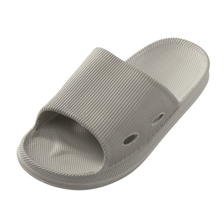 

Xutthjh Men Slippers Bathroom Home Slippers Solid Color Flat Bottom Sandals