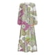thumbnail image 3 of Gibobby Vestido casual de verano para mujer Vestido a media pierna con botones y estampado floral de manga larga con cuello en V casual para mujer(Verde,M), 3 of 5