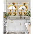 thumbnail image 4 of Vintage Sunflowers Swag Kitchen Curtains Sets for Windows 24 Inch Length, Spring Summer Flowers Botanical Short Window Curtain Panels Swags Valances and Tiers 3 Piece Set for Cafe/Dining Room, 4 of 5