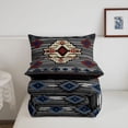 thumbnail image 5 of jejeloiu Bold Tribal Full Size Comforter Sets,Southwest Print Bedding Comforter Set For Boys,Red Gray,Black Reversible,3-Piece,1 Comforter and 2 Pillowcases, 5 of 7