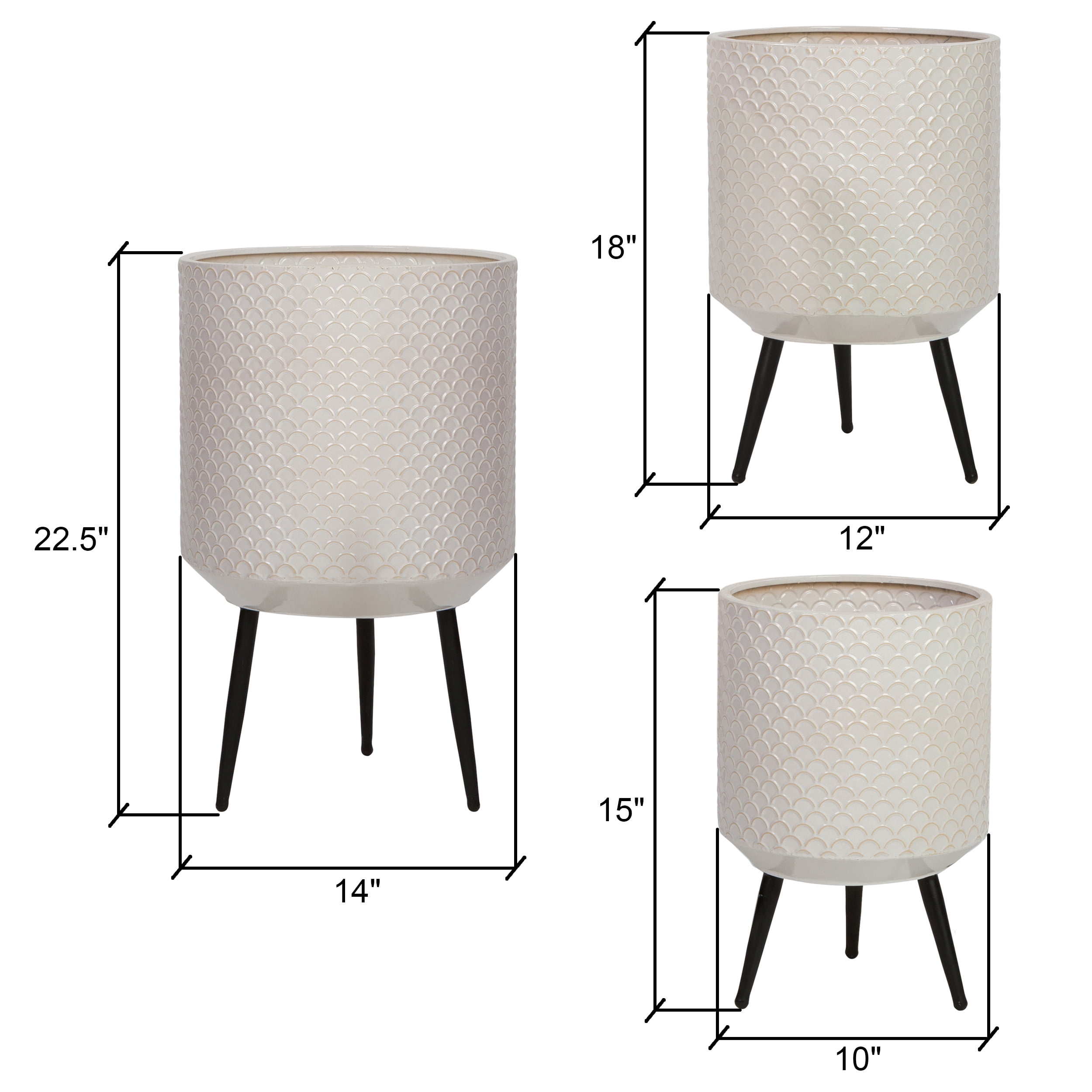 Aspire Home Accents Metal Avery Modern Planters (Set of 3)