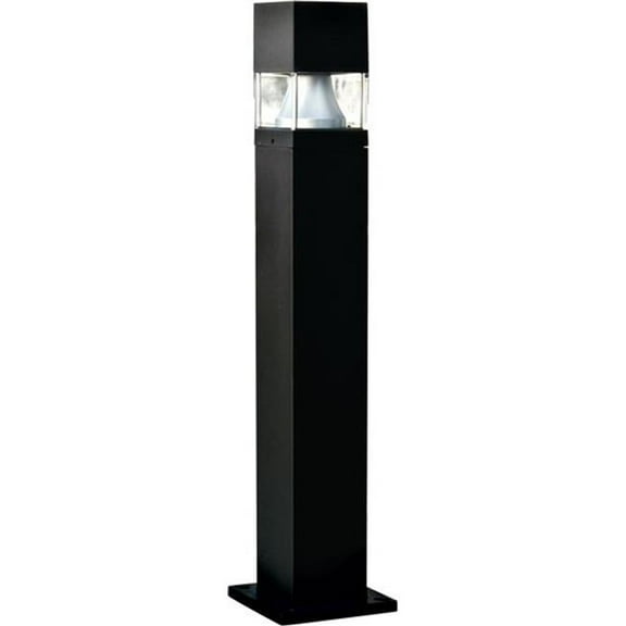 Dabmar Lighting D150-L6-30K-B 120V E26 LED 6W 30K Fiberglass Squared Bollard Light, Black