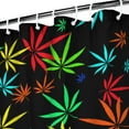 thumbnail image 4 of Psychedelic Weed Boho Shower Curtain with Waterproof Fabric, Featuring Weed Leaf, Minimalist Cannabis, and Tie Dye Weed Patterns, Includes 6 Hooks for Easy Hanging, 4 of 5