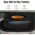 thumbnail image 2 of 14 Quart Electric Roaster Oven, Turkey Roaster Electric, Roaster Oven Buffet, Selfbasting Lid, Removable Pan, Full-Range Temperature Control Cool-Touch Handles, White Body, Black Lid, 2 of 15