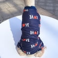thumbnail image 6 of HonestMatter Dog Jumpsuit Pet Pajamas Warm Puppy Jumpsuit Cotton Blend Winter Outfit for Small Dogs Cats Love Print Blue XL, 6 of 9