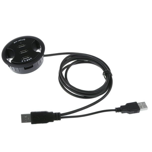 3Puertos USB 2.0 HUB Soporte para sistema Windows y Herramientas Negro