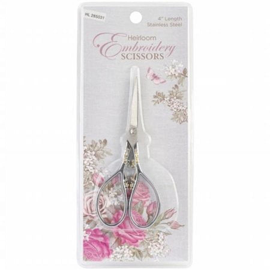 Sullivans Heirloom Embroidery Scissors 4"-Silver & Gold Teardrop Handle