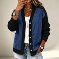 thumbnail image 2 of Daiosportswear Cardigan Sweaters for Women Long Sleeve V Neck Button Up Knit Loose Color Block Outwear Coats Black, 2 of 9
