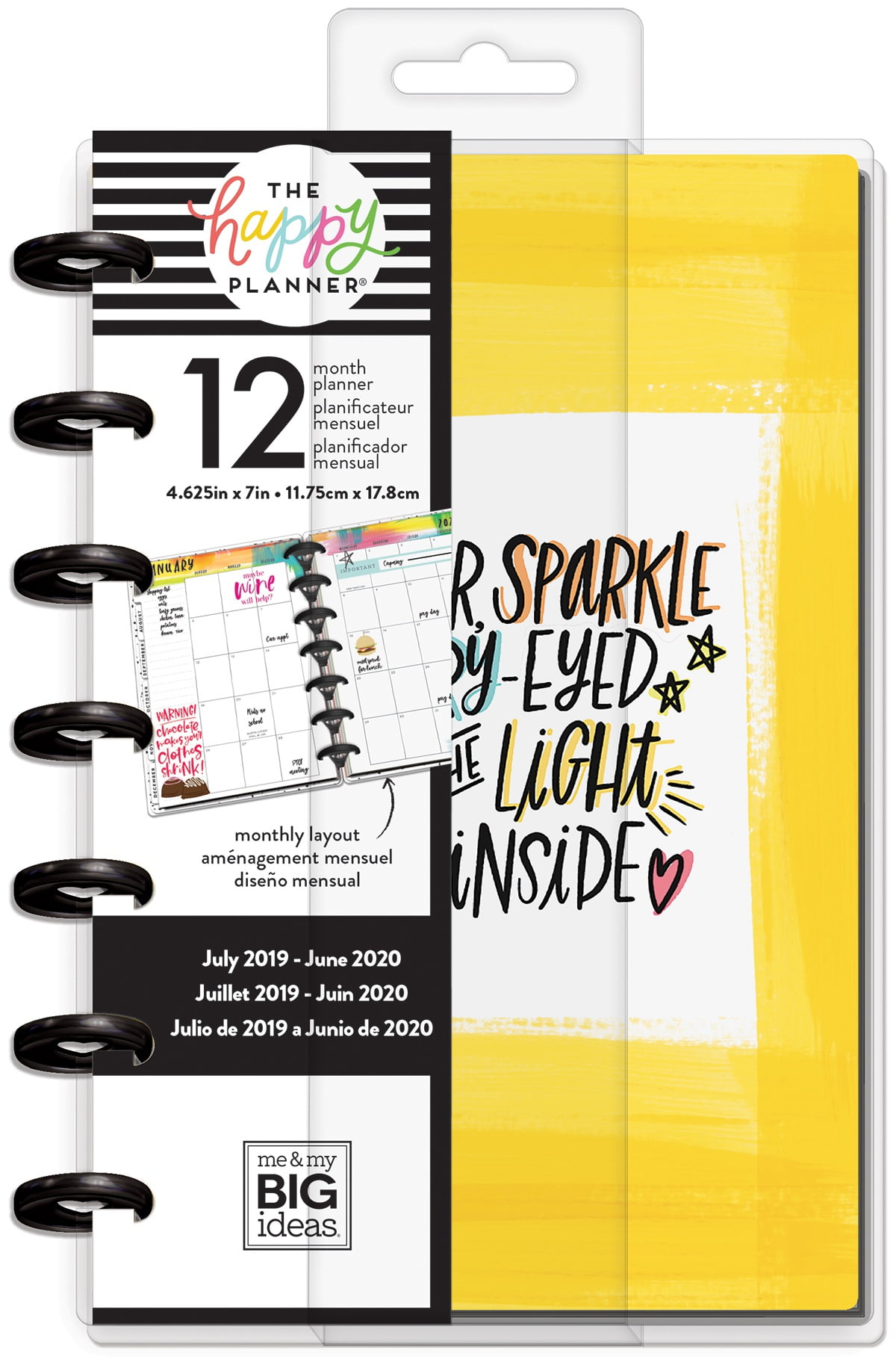 Happy Planner 12Month Dated Mini Planner 5.125"X7.5"Choose To Shind