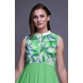 thumbnail image 5 of Bimba Mint Green2 Tie-Dye Anarkali Dress Mandarin Collar Sleeveless Kurtis for Women Print Maxi Dress X-Small, 5 of 6