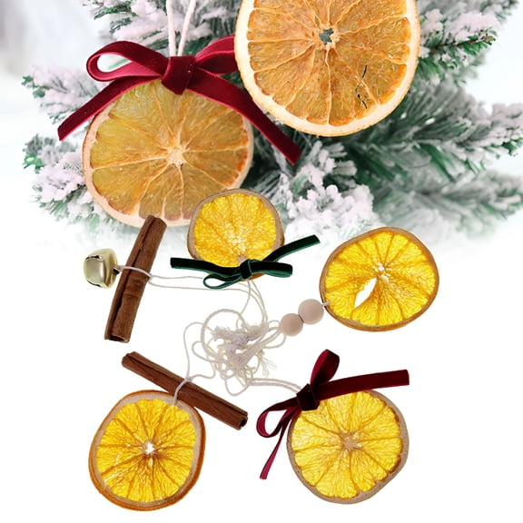 ACDANC Christmas Decorations Set of 5 Natural Dried Orange Slices with Jute Hanger Unique Craft Ornaments for Holiday Farmhouse Interior Country Decor for Christmas Tree Decorations