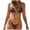 Black（New）, variant on PFRNLF Womens Cheeky Thong Bikini Set Colorblock Triangle Halter Tied High Cut Two Piece Bathing Suit