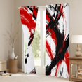 thumbnail image 3 of Manfei Abstract Brushstroke Blackout Curtains Set of 2 (52x84 Each), Watercolor Art Curtain, Red, Black and White, 3 of 6