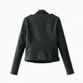 thumbnail image 4 of Towmus Women's Zipper Motorcycle Biker Faux PU Leather Jackets Cropped Bomber Jacket for Women with Pockets, 4 of 9