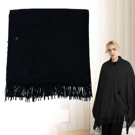 Warm Blanket Heated Shawl for Women Portable Wearable Usb Heating Blanket Soft Warm Zipper Scarf for Winter Home Travel